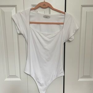Aritzia bodysuit square neck white